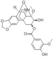 8β,10β-Epoxy-8-methoxy-2,3-[methylenebis(oxy)]hasubanan-6β,7β-diol 6-(4-hydroxy-3-methoxybenzoate) CAS#: 33116-33-5