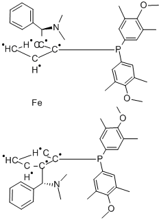 (ALPHAR,ALPHAR)-1,1'-BIS[ALPHA-(DIMETHYLAMINO)BENZYL]-(S,S)-2,2'-BIS[BIS(4-METHOXY-3,5-DIMETHYLPHENYL)PHOSPHINO]FERROCENE CAS#: 494227-37-1