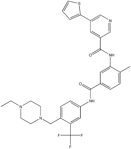 BenzaMide, N-[4-[(4-ethyl-1-piperazinyl)Methyl]-3-(trifluoroMethyl)phenyl]-4-Methyl-3-[[[5-(2-thienyl)-3-pyridinyl]carbonyl]aMino]- CAS#: 1186206-79-0