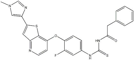 N-(3-fluoro-4-(2-(1-methyl-1H-imidazol-4-yl)thieno[3,2-b]pyridin-7-yloxy)phenylcarbamothioyl)-2-phenylacetamide CAS#: 875337-44-3