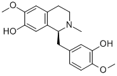(S)-1,2,3,4-tetrahydro-1-[(3-hydroxy-4-methoxyphenyl)methyl]-6-methoxy-2-methylisoquinolin-7-ol CAS#: 485-19-8