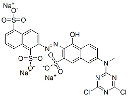 trisodium 2-[[6-[(4,6-dichloro-1,3,5-triazin-2-yl)methylamino]-1-hydroxy-3-sulphonato-2-naphthyl]azo]naphthalene-1,5-disulphonate CAS#: 70616-90-9