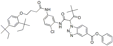 1-[1-[N-[2-Chloro-5-[4-(2,4-di-tert-pentylphenoxy)butyrylamino]phenyl]carbamoyl]-3,3-dimethyl-2-oxobutyl]-1H-benzotriazole-5-carboxylic acid phenyl ester CAS#: 111631-53-9