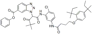1-[1-[N-[2-Chloro-5-[4-(2,4-di-tert-pentylphenoxy)butyrylamino]phenyl]carbamoyl]-3,3-dimethyl-2-oxobutyl]-1H-benzotriazole-6-carboxylic acid phenyl ester CAS#: 111631-51-7
