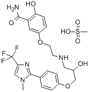 1-[2-((3-CARBAMOYL-4-HYDROXY)PHENOXY)ETHYLAMINO]-3-[4-(1-METHYL-4-TRIFLUOROMETHYL-2-IMIDAZOLYL)PHENOXY]-2-PROPANOL DIHYDROCHLORIDE CAS#: 105737-62-0