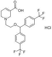 1-[2-[BIS[4-(TRIFLUOROMETHYL)PHENYL]METHOXY]ETHYL]-1,2,5,6-TETRAHYDROPYRIDINE-3-CARBOXYLIC ACID HYDROCHLORIDE CAS#: 110283-66-4