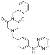 1-(2-Pyridylmethyl)-4-(p-(2-pyrimidinylamino)benzyl)-2,6-piperazinedio ne CAS#: 102233-14-7