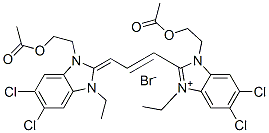 1-[2-(acetoxy)ethyl]-2-[3-[3-[2-(acetoxy)ethyl]-5,6-dichloro-1-ethyl-1,3-dihydro-2H-benzimidazol-2-ylidene]-1-propenyl]-5,6-dichloro-3-ethyl-1H-benzimidazolium bromide CAS#: 25243-59-8