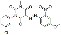 1-(3-chlorophenyl)-5-[(4-methoxy-2-nitrophenyl)azo]-3-methylbarbituric acid CAS#: 1833-72-3