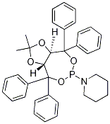 1-[(3aR,8aR)-tetrahydro-2,2-diMethyl-4,4,8,8-tetraphenyl-1,3-dioxolo[4,5-e][1,3,2]dioxaphosphepin-6-yl]- Piperidine CAS#: 213843-95-9