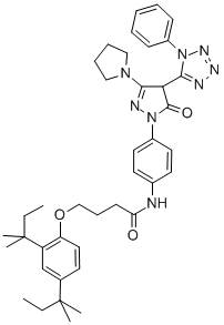 1-[4-[4-(2,4-DI-TERT-PENTYLPHENOXY)-BUTYRAMIDO]-PHENYL]3-PYRROLIDINO-4-(1-PHENYL-TETRAZOL-5-YL)-THIO-PYRAZOLIN-5-ONE CAS#: 107047-27-8