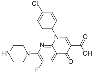 1-(4-CHLORO-PHENYL)-6-FLUORO-4-OXO-7-PIPERAZIN-1-YL-1,4-DIHYDRO-[1,8]NAPHTHYRIDINE-3-CARBOXYLIC ACID CAS#: 100490-28-6