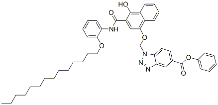 1-[[[4-Hydroxy-3-[[[2-(tetradecyloxy)phenyl]amino]carbonyl]-1-naphthalenyl]oxy]methyl]-1H-benzotriazole-5-carboxylic acid phenyl ester CAS#: 107091-96-3