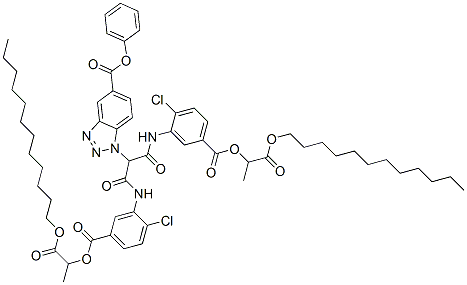 1-[Bis[[2-chloro-5-[[1-(dodecyloxycarbonyl)ethoxy]carbonyl]phenyl]carbamoyl]methyl]-1H-benzotriazole-5-carboxylic acid phenyl ester CAS#: 111631-52-8