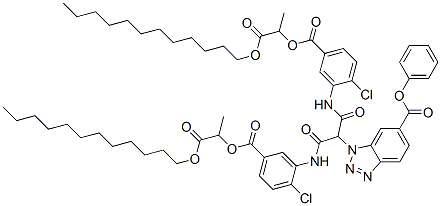 1-[Bis[[2-chloro-5-[[1-(dodecyloxycarbonyl)ethoxy]carbonyl]phenyl]carbamoyl]methyl]-1H-benzotriazole-6-carboxylic acid phenyl ester CAS#: 111631-54-0