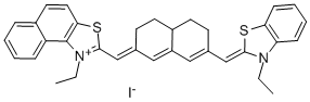 1-ETHYL-2-([7-([3-ETHYL-1,3-BENZOTHIAZOL-2(3H)-YLIDENE]METHYL)-4,4A,5,6-TETRAHYDRO-2(3H)-NAPHTHALENYLIDENE]METHYL)NAPHTHO[1,2-D][1,3]THIAZOL-1-IUM IODIDE CAS#: 19208-27-6