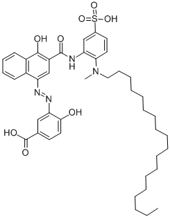 1-HYDROXY-4-(2-HYDROXY-5-CARBOXY)-PHENYLAZO-N-(METHYL-OCTADECYLAMINO-5-SULFO)-2-NAPHTHAMIDE CAS#: 15590-06-4