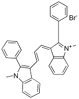 1-Methyl-3-(3-(1-methyl-2-phenyl-1H-indol-3-yl)-2-propenylidene)-2-phe nyl-3H-indolium bromide CAS#: 23312-07-4