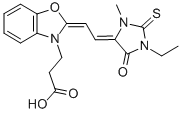 1-Methyl-3-ethyl-5-[2-(3-(2-carboxyethyl)-benzoxazol-2-ylidene)-ethylidene]-2-thioxo-imidazolidin-4-one CAS#: 219556-03-3