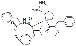 1-(N,N-Dimethyl-L-phenylalanyl)-N-[(3R,4S,7S)-3-isopropyl-5,8-dioxo-7-benzyl-2-oxa-6,9-diazabicyclo[10.2.2]hexadeca-10,12,14(1),15-tetren-4-yl]-L-prolinamide CAS#: 14051-13-9