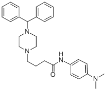 1-Piperazinebutanamide, N-(4-(dimethylamino)phenyl)-4-(diphenylmethyl) - CAS#: 107314-46-5