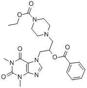 1-Piperazinecarboxylic acid, 4-(2-benzoyloxy-3-(1,3-dimethyl-7-xanthin yl)propyl)-, ethylester CAS#: 19977-14-1