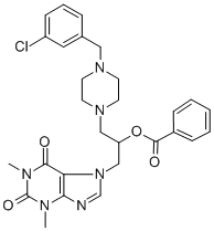 1-Piperazineethanol, 4-(m-chlorobenzyl)-alpha-(1,3-dimethyl-7-xanthiny lmethyl)-, benzoate (ester) CAS#: 19977-07-2
