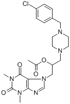 1-Piperazineethanol, 4-(p-chlorobenzyl)-alpha-(1,3-dimethyl-7-xanthiny lmethyl)-, acetate (ester) CAS#: 20630-44-8