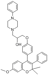 1-Piperazineethanol, alpha-((4-(7-methoxy-2,2-dimethyl-3-phenyl-2H-1-b enzopyran-4-yl)phenoxy)methyl)-4-phenyl- CAS#: 111038-44-9