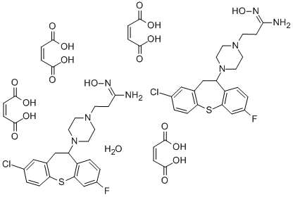 1-Piperazinepropanimidamide, 4-(2-chloro-10,11-dihydro-7-fluorodibenzo (b,f)thiepin-10-yl)-N-hydroxy-, (Z)-2-butenedioate, hydrate (2:4:1) CAS#: 104821-45-6