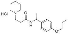 1-Piperidinepropionamide, N-(alpha-methyl-p-propoxybenzyl)-, hydrochlo ride CAS#: 111474-14-7
