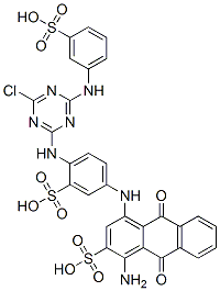 1-amino-4-[[4-[[4-chloro-6-[(3-sulfophenyl)amino]-1,3,5-triazin-2-yl]a mino]-3-sulfo-phenyl]amino]-9,10-dioxo-anthracene-2-sulfonic acid CAS#: 26763-68-8