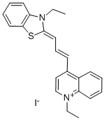 1-ethyl-4-[3-(3-ethyl-3H-benzothiazol-2-ylidene)prop-1-enyl]quinolinium iodide CAS#: 2642-25-3