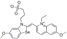 1-ethyl-6-methoxy-2-[[5-methoxy-3-(3-sulphonatopropyl)-3H-benzoselenazol-2-ylidene]methyl]quinolinium CAS#: 17852-69-6