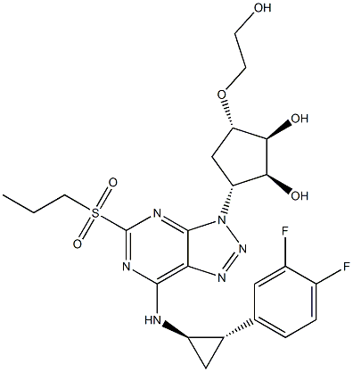 1,2-Cyclopentanediol, 3-[7-[[(1R,2S)-2-(3,4-difluorophenyl)cyclopropyl]aMino]-5-(propylsulfonyl)-3H-1,2,3-triazolo[4,5-d]pyriMidin-3-yl]-5-(2-hydroxyethoxy)-, (1S,2S,3R,5S)- CAS#: 274693-39-9