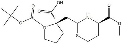 1,2-Pyrrolidinedicarboxylic acid, 2-[[(4R)-4-carboxytetrahydro-2H-1,3-thiazin-2-yl]Methyl]-, 1-(1,1-diMethylethyl) 2-Methyl ester, (2R)- CAS#: 221040-36-4