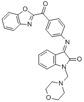 1,3-Dihydro-3-((4-(2-benzoxazoyl)phenyl)imino)-1-(4-morpholinylmethyl) -2H-indol-2-one CAS#: 100476-63-9