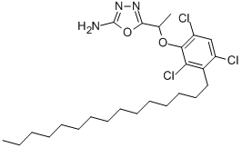 1,3,4-Oxadiazol-2-amine, 5-(1-(2,4,6-trichloro-3-pentadecylphenoxy)eth yl)- CAS#: 111253-96-4