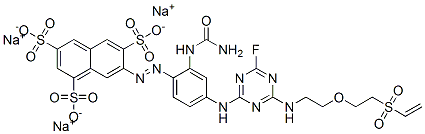 1,3,6-Naphthalenetrisulfonic acid, 7-2-(aminocarbonyl)amino-4-4-2-2-(ethenylsulfonyl)ethoxyethylamino-6-fluoro-1,3,5-triazin-2-ylaminophenylazo-, trisodium salt CAS#: 106359-91-5