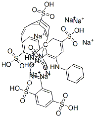 1,4-Benzenedisulfonic acid, 2,2-1,2-ethenediylbis(3-sulfo-4,1-phenylene)imino6-(phenylamino)-1,3,5-triazine-4,2-diyliminobis-, hexasodium salt CAS#: 27074-79-9