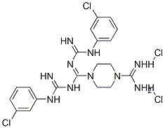 1,4-Piperazinedicarboxamidine, N,N'-bis((m-chlorophenyl)amidino)-, di hydrochloride CAS#: 19803-65-7