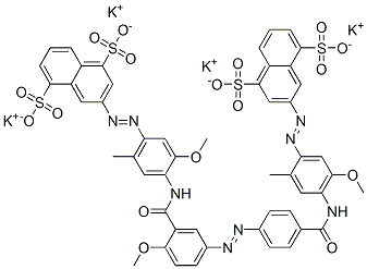 1,5-Naphthalenedisulfonic acid, 3-[[4-[[4-[[3-[[[4-[(4,8-disulfo-2-naphthalenyl)azo]-2-methoxy-5-methylphenyl]amino]carbonyl]-4-methoxyphenyl]azo]benzoyl]amino]-5-methoxy-2-methylphenyl]azo]-, tetrapotassium salt CAS#: 25746-43-4