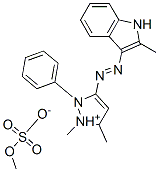 1,5-dimethyl-3-[(2-methyl-1H-indol-3-yl)azo]-2-phenyl-1H-pyrazolium methyl sulphate CAS#: 29508-48-3