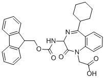 1H-1,4-Benzodiazepine-1-aceticacid,5-cyclohexyl-3-[[(9H-fluoren-9-ylmethoxy)carbonyl]amino]-2,3-dihydro-2-oxo-(9CI) CAS#: 269078-83-3