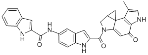 1H-Indole-2-carboxamide, N-(2-((4,5,8,8a-tetrahydro-7-methyl-4-oxocycl opropa(C)pyrrolo(3,2-e)indol-2(1H)-yl)carbonyl)-1H-indol-5-yl)-, (+-)- CAS#: 104713-40-8