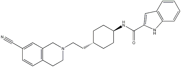 1H-Indole-2-carboxamide, N-[trans-4-[2-(7-cyano-3,4-dihydro-2(1H)-isoquinolinyl)ethyl]cyclohexyl]- CAS#: 215802-15-6