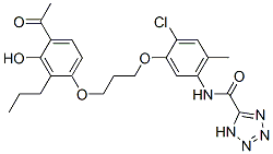 1H-Tetrazole-5-carboxamide, N-(5-(3-(4-acetyl-3-hydroxy-2-propylphenox y)propoxy)-4-chloro-2-methylphenyl)-, monosodium salt CAS#: 111130-13-3