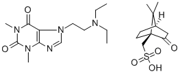 (1S)-2-oxobornane-10-sulphonic acid, compound with 7-[2-(diethylamino)ethyl]-3,7-dihydro-1,3-dimethyl-1H-purine-2,6-dione (1:1) CAS#: 19326-29-5