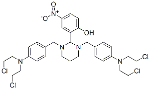 2-[1,3-bis[[4-[bis(2-chloroethyl)amino]phenyl]methyl]-1,3-diazinan-2-yl]-4-nitro-phenol CAS#: 16757-47-4
