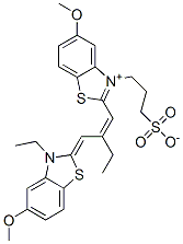 2-[2-[(3-ethyl-5-methoxybenzothiazol-2(3H)-ylidene)methyl]but-1-enyl]-5-methoxy-3-(3-sulphonatopropyl)benzothiazolium CAS#: 14637-08-2